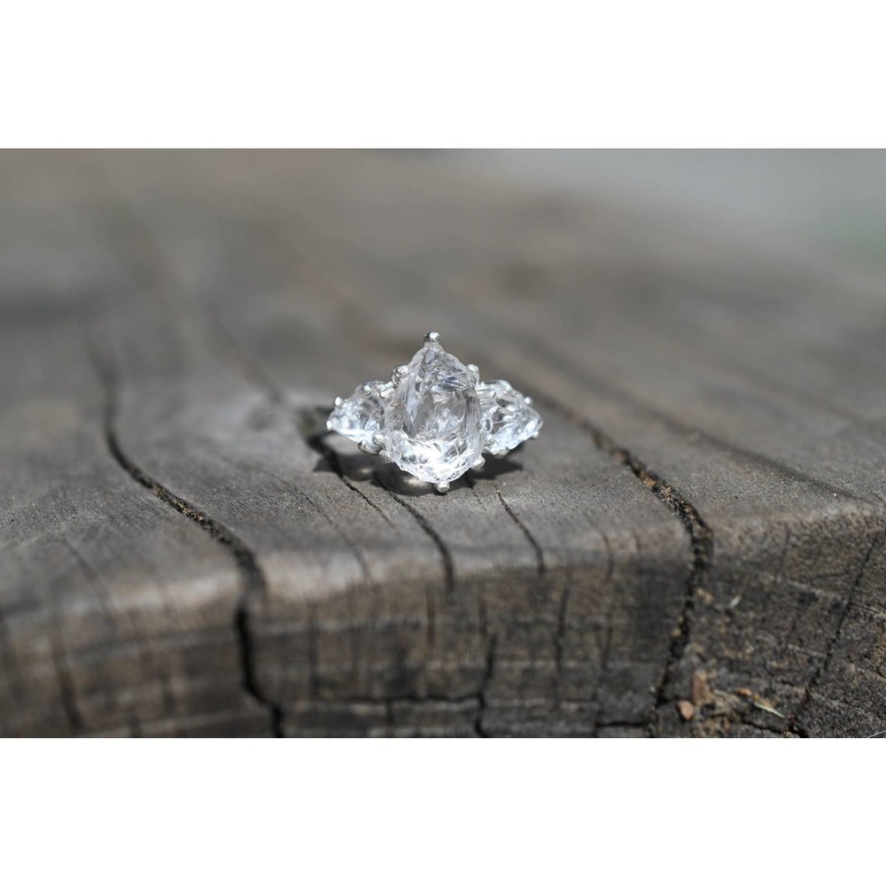 Engagement ring, raw stone ring, alternative engagement ring